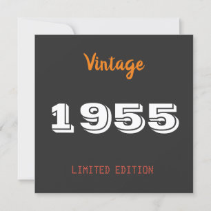 Vintage 1955 limited edition 70ste Verjaardag Gift Kaart