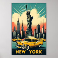 Vintage 1955 New York City Skyline