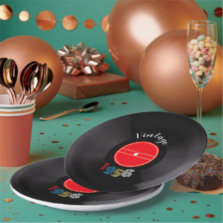 Vintage 1956 Record 70th Birthday Retro Stripe Papieren Bordje