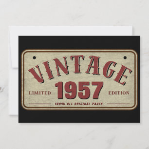 Vintage 1957 Beperkte Editie Alle Originele Onderd Kaart