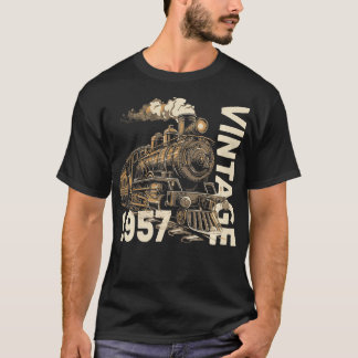 Vintage 1957 Steampunk Stoomtrein Locomotief 67e T-shirt