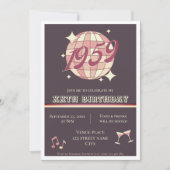 Vintage 1959 65e 66e anniversaire rétro Invitation (Devant)