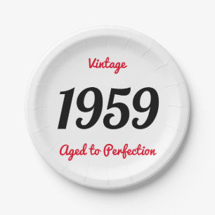 Vintage 1959 Gerijpt Tot In De Perfectie 60 Verjaa Papieren Bordje