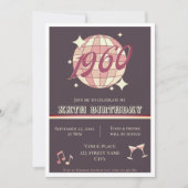 Vintage 1960 64e 65e anniversaire rétro Invitation (Devant)