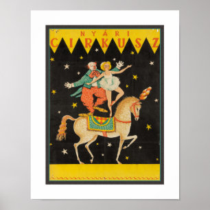 VINTAGE 1960 HONGAARSE CIRCUSPOSTER POSTER