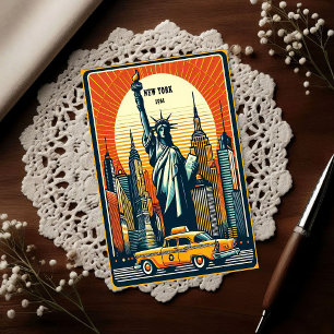 Vintage 1961 New York City silhouet Briefkaart