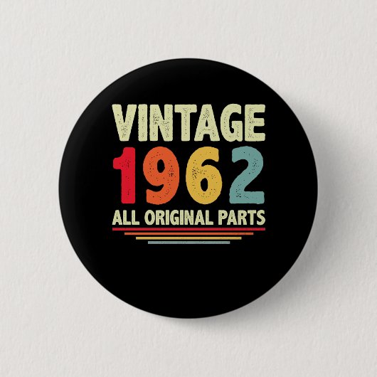 Vintage 1962 ronde button 5,7 cm (Voorkant)