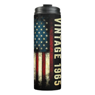 Vintage 1965 60 Jaar Oude Amerikaanse Vlag 60e Ver Thermosbeker