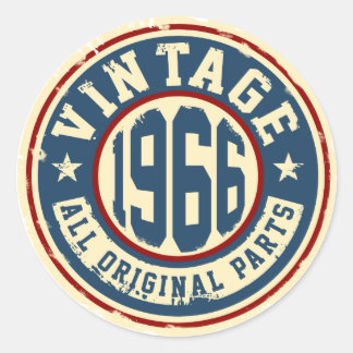 Vintage 1966 Alle oorspronkelijke onderdelen Ronde Sticker