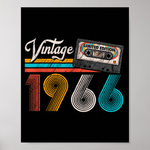 Vintage 1966 cassetterecorder 60ste verjaardag 60 poster