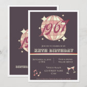 Vintage 1967 57e 58e anniversaire rétro Invitation (Devant / Derrière)