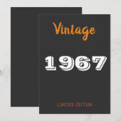 Vintage 1967 Limitied Edition Verjaardagsuitnodigi Kaart (Voorkant / Achterkant)