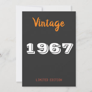 Vintage 1967 Limitied Edition Verjaardagsuitnodigi Kaart