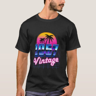 Vintage 1967 Verjaardag 58 Jaar 80's Retro Palmboo T-shirt