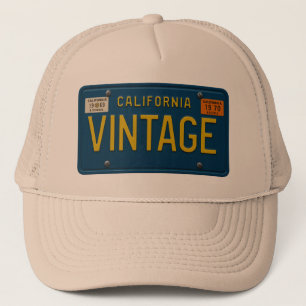 Vintage 1969 Retro California Autokenteken Surf Trucker Pet