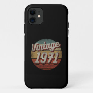 VINTAGE 1971 HEREN DAMES VERJAARDAGSCADEAU iPhone 11 HOESJE
