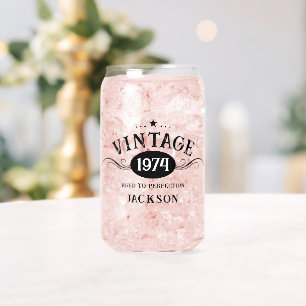 Vintage 1974 50ste verjaardag blikvorm glas