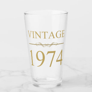 Vintage 1974 50ste verjaardag glas