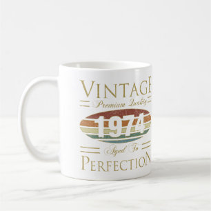 Vintage 1974 50ste verjaardag koffiemok
