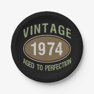 Vintage 1974 50ste verjaardag papieren bordje