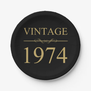 Vintage 1974 50ste verjaardag papieren bordje
