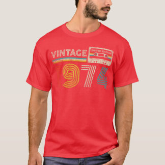 Vintage 1974 Classic Birthday 1974 Cassetteape Vin T-shirt