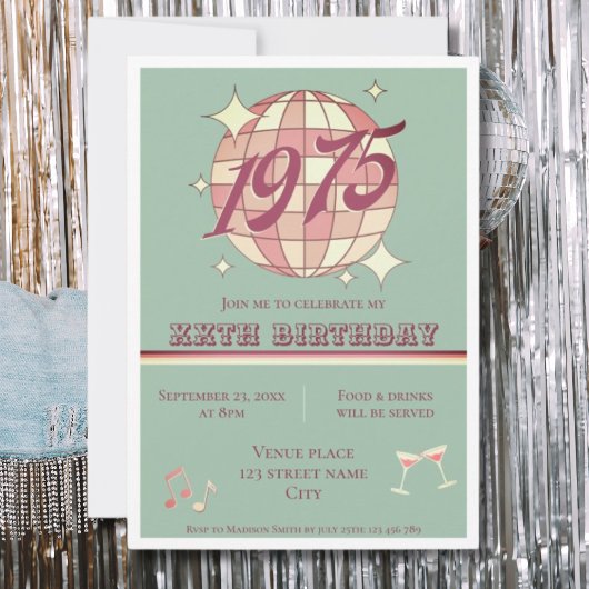 Vintage 1975 50e anniversaire Invitation