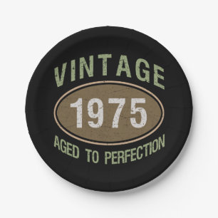 Vintage 1975 50ste verjaardag papieren bordje