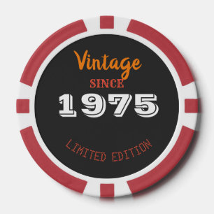Vintage 1975 jaar beperkte editie 50th Verjaardag Poker Chips