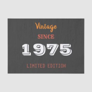 Vintage 1975 jaar beperkte editie 50th Verjaardag Tissuepapier