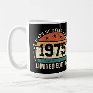 Vintage 1975 Retro 50th Birthday Anniversary Koffiemok