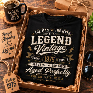 Vintage 1975 Verouderd Perfect 51e Verjaardag T-shirt