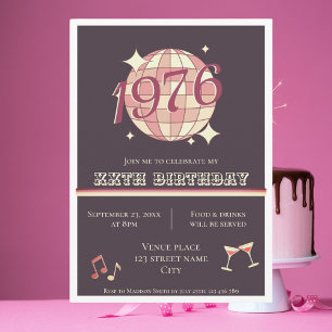 Vintage 1976 50e verjaardagsfeest Uitnodiging
