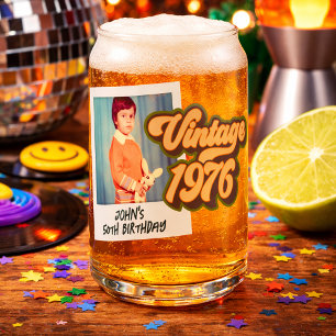 Vintage 1976 50ste verjaardag foto blikvorm glas