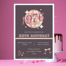 Vintage 1976 50th birthday party Invitation