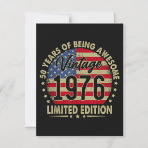 Vintage 1976 Limited Editie 50 Jaar Oud Feestdagenkaart