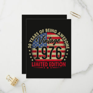 Vintage 1976 Limited Edition 50e verjaardag Uitnodiging Briefkaart