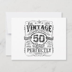 Vintage 1976 Limited Edition T-shirt 50 Jaar Oud 5 Kaart