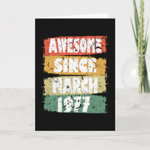 Vintage 1977 Birthday March Gift Kaart
