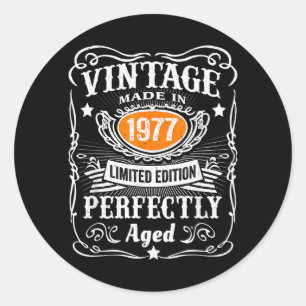 Vintage 1977 Lied-editie 50 jaar oude cadeaus 50st Ronde Sticker