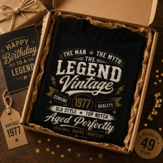 Vintage 1977 Verouderde Perfect 49e Verjaardag T-shirt