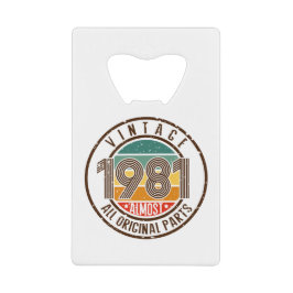 Vintage 1981 kredietkaart flessenopener