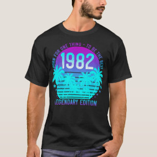 Vintage 1982 Verjaardag 39e esthetische zonnepalm T-shirt
