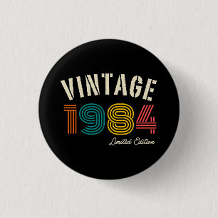 Vintage 1984 41ste verjaardag ronde button 3,2 cm