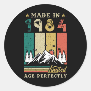 Vintage 1984 Birthday Ronde Sticker