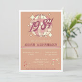 Vintage 1984 fête rose 40e anniversaire Invitation (Debout devant)