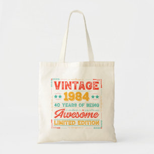 Vintage 1984 Made in 1984 40e Verjaardag 40 jaar Tote Bag