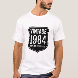 Vintage 1984 t-shirt voor mannen verouderd tot per