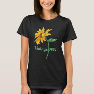 Vintage 1985 Zonnebloem 37 jaar 37e Verjaardag T-shirt