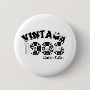 Vintage 1986 Custom 40e verjaardag Ronde Button 5,7 Cm